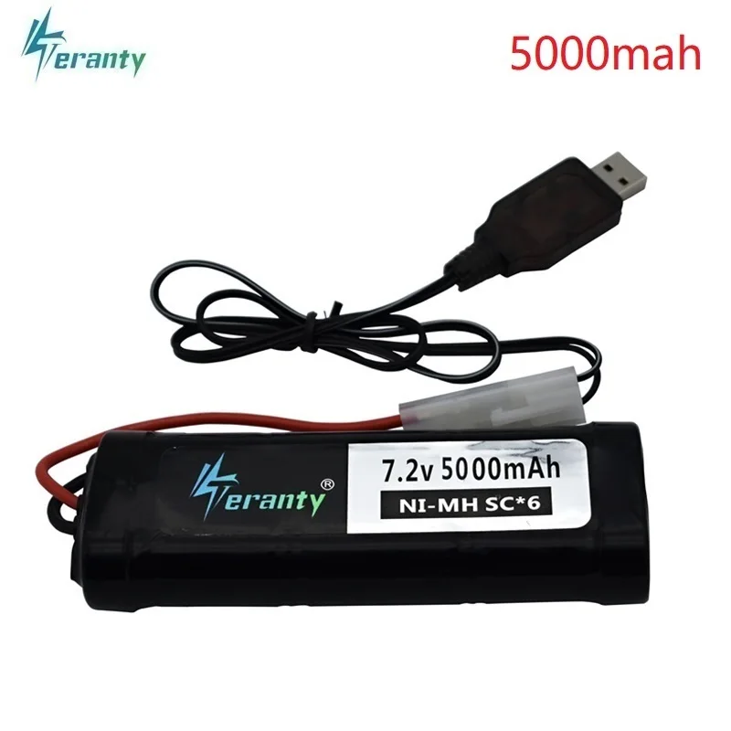 Обновленная батарея 5000mAh 7,2 V ni-mh с разъемом Tamiya 7,2 v зарядное устройство SC* 6 ячеек 3500MAH 7,2 v Аккумулятор для радиоуправляемого автомобиля игрушечной лодки танк