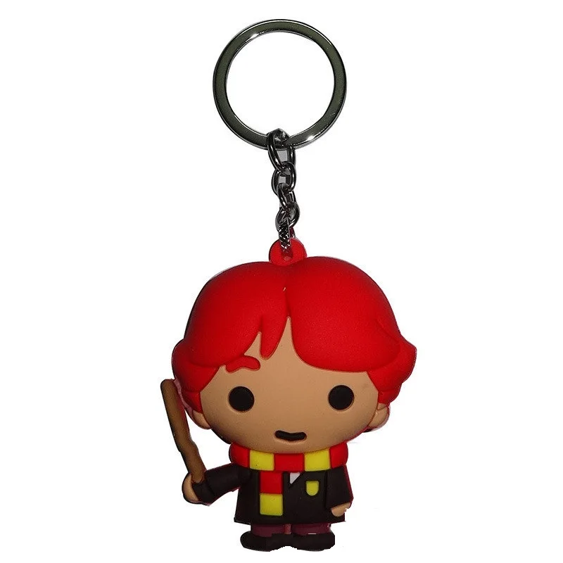 Harri Potter Ron Weasley Hermione Granger Draco Malfoy Cartoon Characters PVC Pendant Keychain Keyring Ornament Cosplay Gift - Цвет: 2