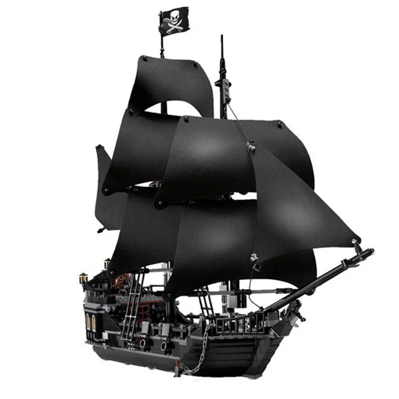 Barco la Perla Negra, Compatible con barcos piratas 4184 4195, modelo caribeño, bloques de construcción con figuras, regalos de cumpleaños, juguetes para niños