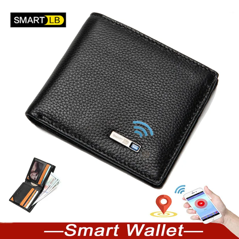 Smart wallet Men Genuine Leather Anti Lost Intelligent Bluetooth Smart