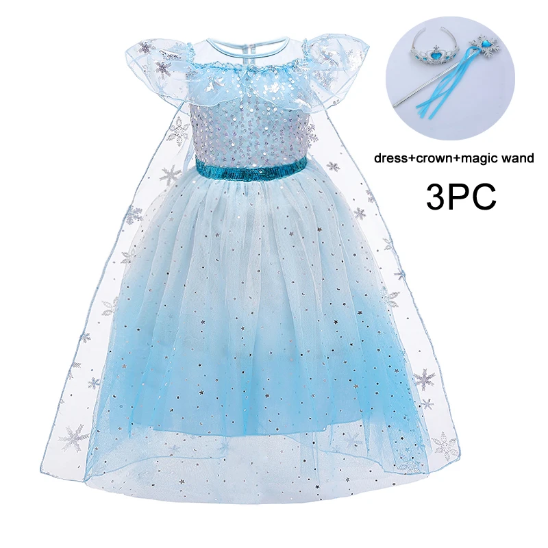 

Summer Snow Sequins Girls Dress Tulle Pink Birthday Role Play Princess Kids Party Dresses For Girl Bridesmaids Cosplay Costumes