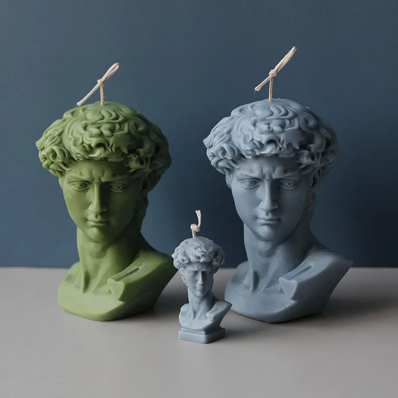 Personnages classiques européens et américains Moule à bougie en forme de tête de David Personnages classiques européens et américains Moule à bougie en forme de tête de David