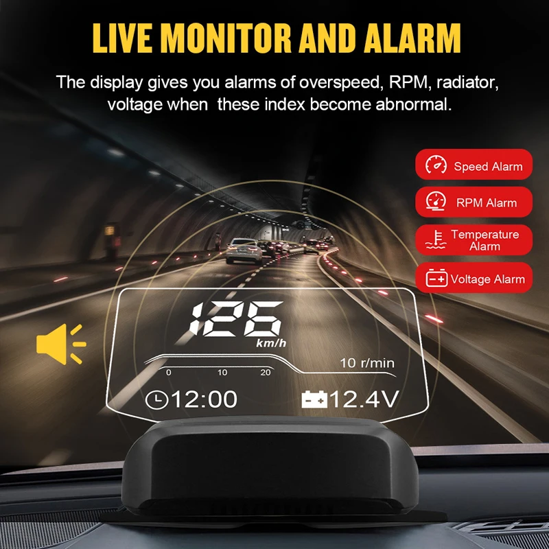 On Board Computer With Bluetooth Live Navigation HUD OBD2 Speed Fuel Consumption Head Up Display Car Electronics On Board Computer With Bluetooth Live Navigation HUD OBD2 Speed Fuel Consumption Head Up Display Car Electronics