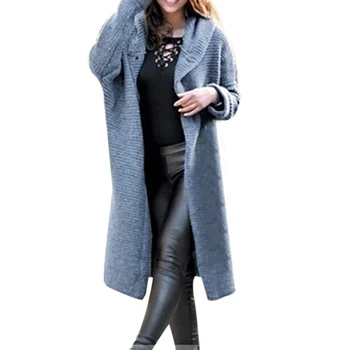 

2020 Autumn Cardigan Sweater Jacket Women's Long Solid Color Sweater Women's Knit Cardigans Large Size Jacket New