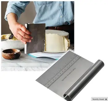 

DHL 50pc High Quality Stainless Steel Pizza Dough Scraper Cutter Kitchen Flour Pastry Cake Tool Scale Pasty Scraper Blade Tool