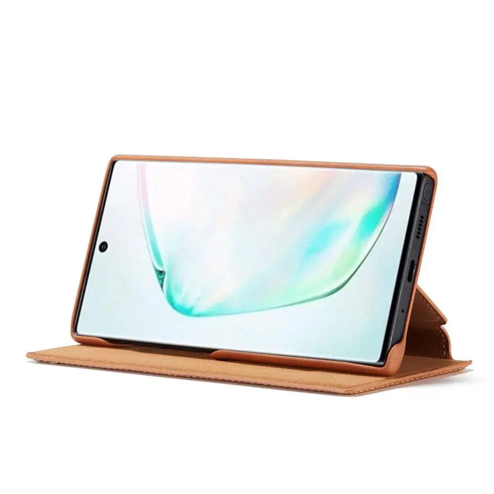 Роскошный кожаный флип-чехол для телефона для samsung Galaxy Note10 Plus Note10 Кошелек держатель для карт слот задняя крышка для Galaxy Note10 Coque