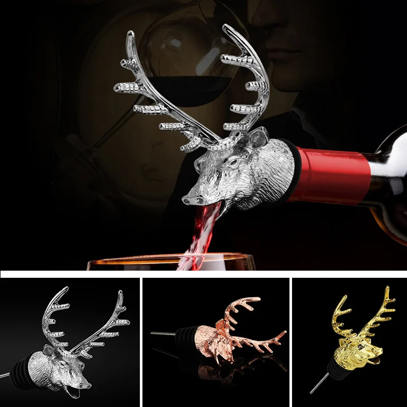 Горячая пробка для вина аэраторы для вина из цинкового сплава Stag Head Pourer Stags пробка для бутылок L99