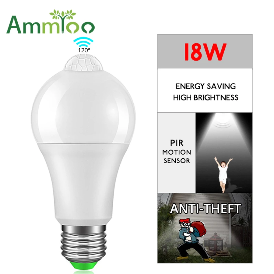 tempo Kanon Recensie Ammtoo E27 B22 Pir Motion Sensor Led lampen 12W 16W Automatische On/Off Led  Lamp Gevoelige Menselijk body Beweging Detector  Nachtlampje|Straatverlichting| - AliExpress