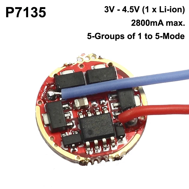 P7135 17 мм 1-ячейка 3A 5-группы от 1 до 5-режимная фотоплата AMC7135 7135 светодиодная цепь