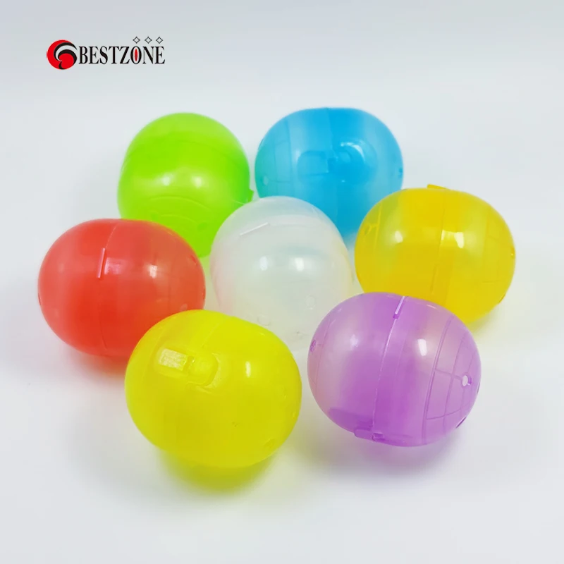 50Pcs/Lot 47x56MM Colorful Plastic Full PP Empty Hinged Toy Capsules With Transparency Joined Surprise Ball For Vending Machine