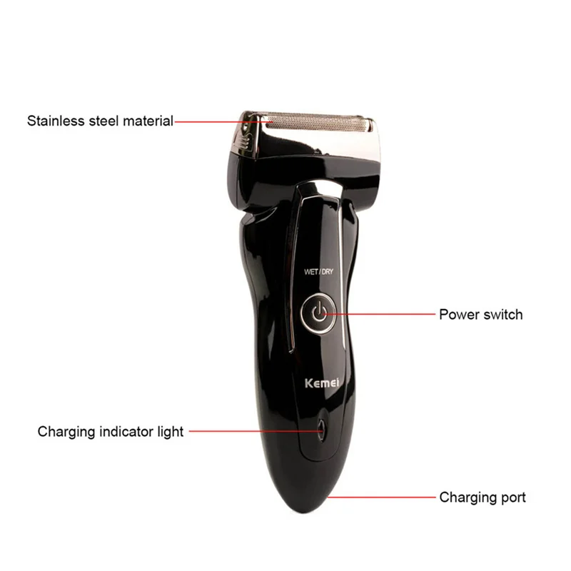 Портативная перезаряжаемая Водонепроницаемая электрическая бритва для бритья моющаяся Бритва для бороды для мужчин уход за лицом мужской триммер
