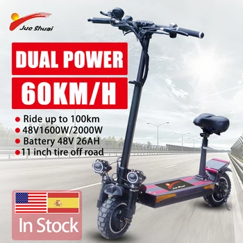 Preise Jueshuai Elektrische Roller 2000W Dual Motor Monopattino Elettrico 10 Zoll Reifen 60 KM/H 26A Batterie Elektrische Skateboard Für Erwachsene