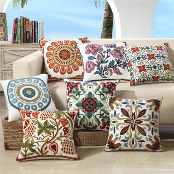 

Color Geometric Cushion Cover Home Decor Embroidered Cushion Cover Decorative Cushions For Sofa Luxury Pillowcase 45*45cm