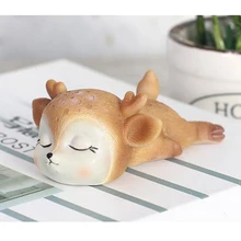 4 шт. милые фигурки оленей миниатюрные из полимерной смолы фигурка оленя статуи скульптура Фея садовый декор миниатюрное украшение пейзаж автомобиль кафе дисплей