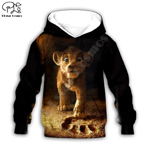 The Lion King Movie children clothing hoodie Kids baby 3D Simba print zipper hoodies Sweatshirts boy girl Long sleeve Tops - Цвет: Kids  hoodies