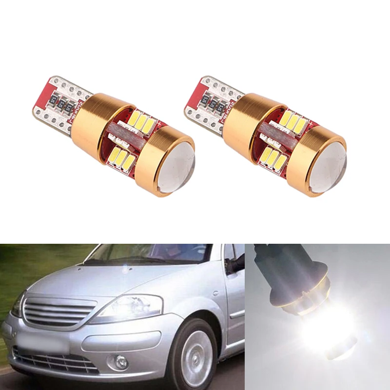 

2x Car LED Bulbs T10 LED W5W 168 Turn Signal Auto Clearance Lights 12V License Plate Light Trunk Lamp White 3014 27SMD