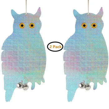 

2pc Garden Owl Bird Repellent Control Scare Device Holographic Reflective Fake Owl Scares Bird Repellent Garden Supplies