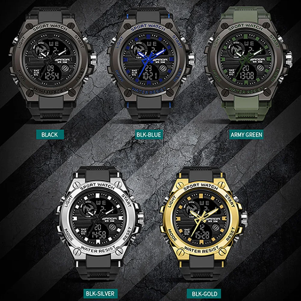 Men's Waterproof Military Sport Watch - LED Digital Quartz Fashion Timepiece
