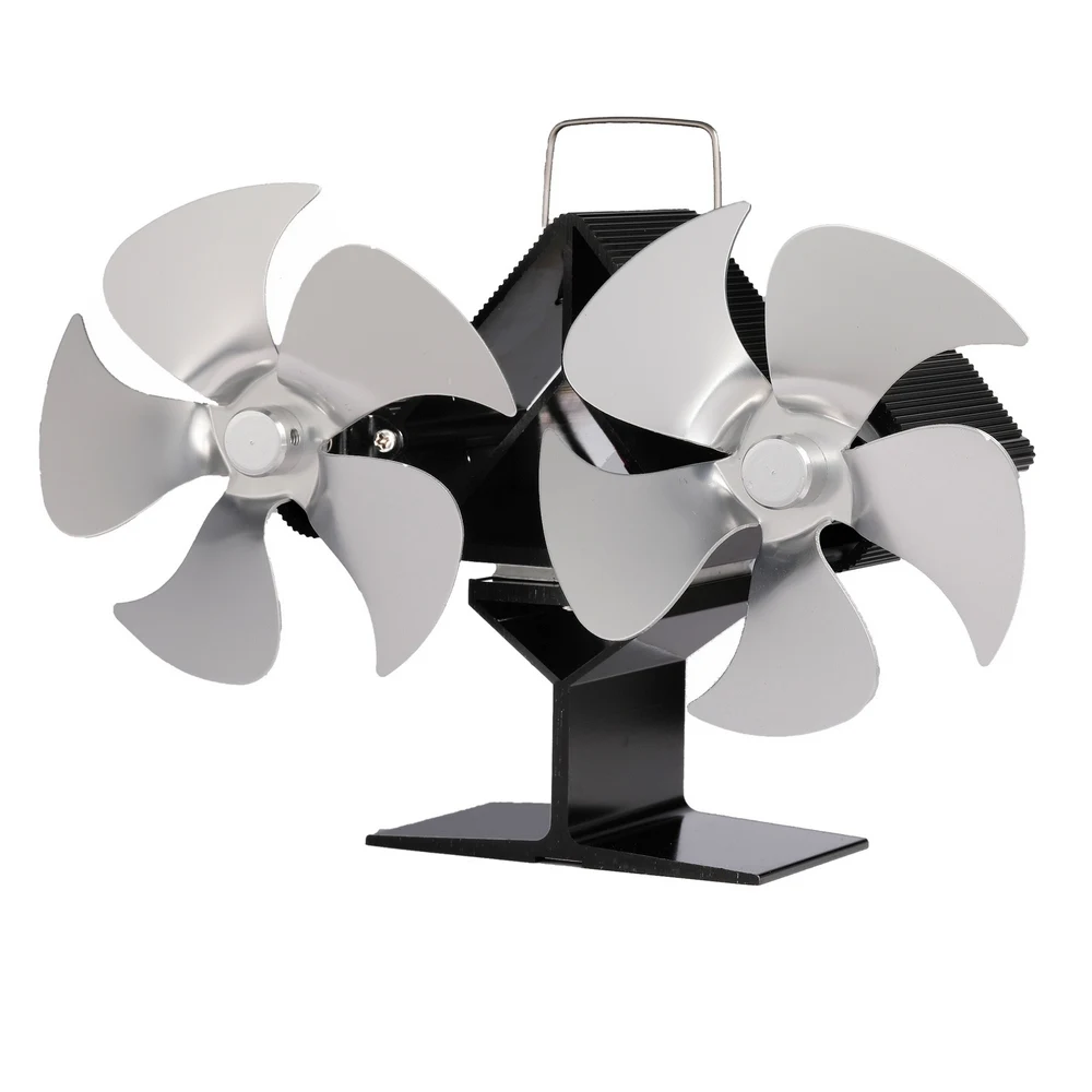 RHAFAYRE Mini ventilateur de poêle à bois 8 pales alimenté par la chaleur  Double moteur Noir