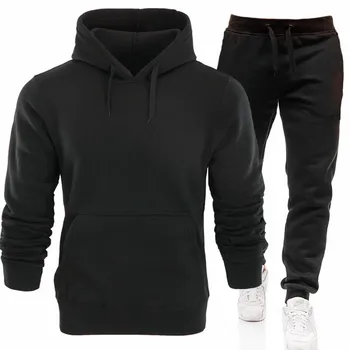 

2019 Mens Autumn New Korean Streetwear Style Tracksuit Men's Casual Sports Long-sleeved Two-piece Set Hoodies And Sweatpants