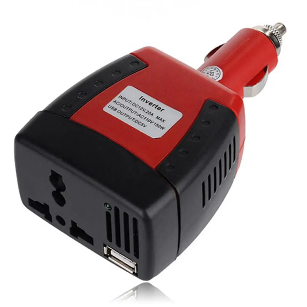 Universal 150W Car Power Inverter DC 12V To AC 110V Cigarette Lighter Power Supply USB 5V Auto Charger Adapter For Laptop