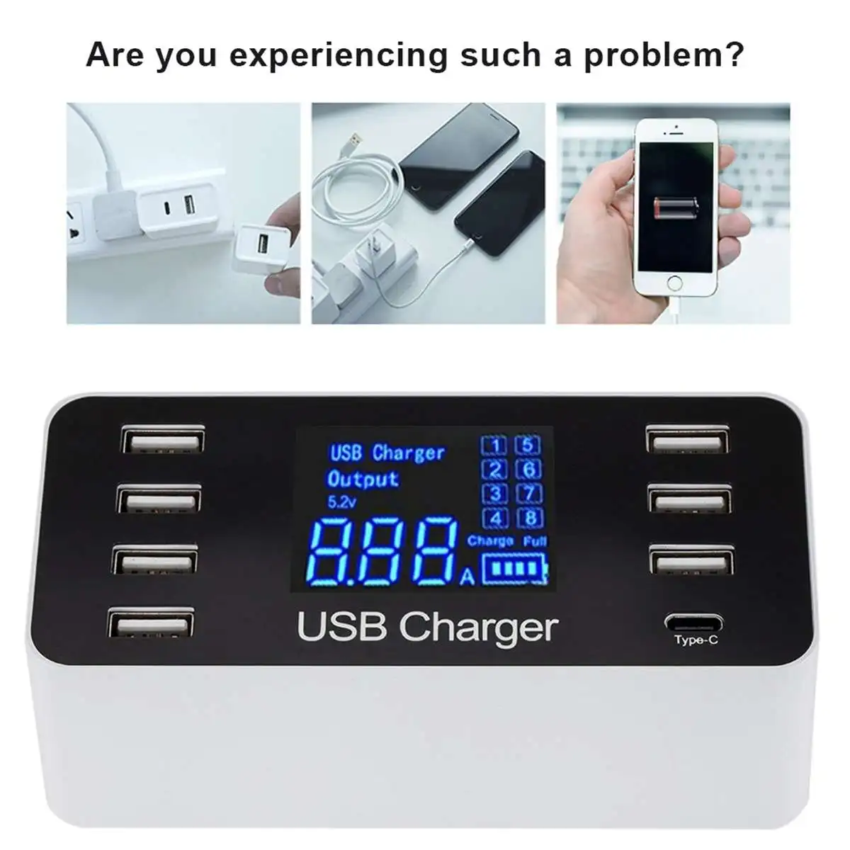 Быстрая зарядка 3,0 Smart usb type C зарядная станция светодиодный дисплей быстрое зарядное устройство для телефона зарядное устройство usb для планшета для iPhone/samsung