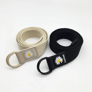 

Adjustable Canvas belt Unisex Korean Style Belts little daisy print fashion aesthetic students girls women belt 2020 sunflower