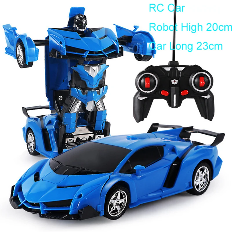 1:18 24CM RC Car 2 in 1Transformation Robots Cars Sports Driving Vehicle One-key Deformation Remote Control Car Toy for Boys F04 14