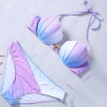 

Neck Sleeveless Bikini Set Women Solid High Cut Bathing Suit Swimwear Summer Beach Wear Low Waist Rainbow Swimsuit Sexy Top