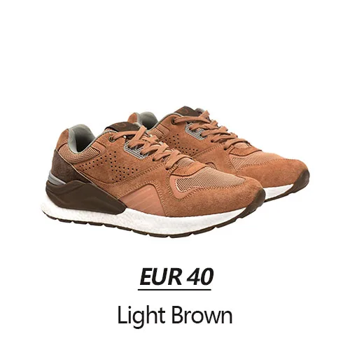 Xiaomi Mijia ретро кроссовки из свиной замши и сетчатой ткани с прошивкой, нескользящая обувь из натуральной кожи, прочная дышащая обувь для спорта на открытом воздухе - Цвет: Light Brown40