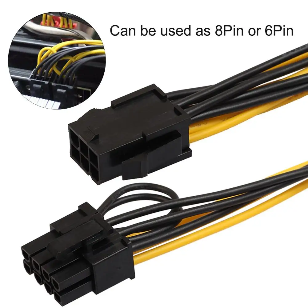 6Pin к двойному 8Pin (6 + 2pin) cpu PCI E PCIe Express Видеокарта кабель питания Y сплиттер Шнур 18AWG