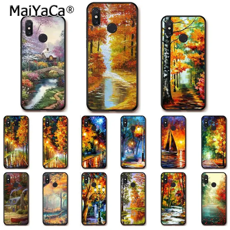 

MaiYaCa Starry Night Van Gogh Art Oil Painting Trees Phone Case for Xiaomi Redm4X 6A RedmiGo Redmi5 5Plus Note4 5 7 mi A1 A2Lite