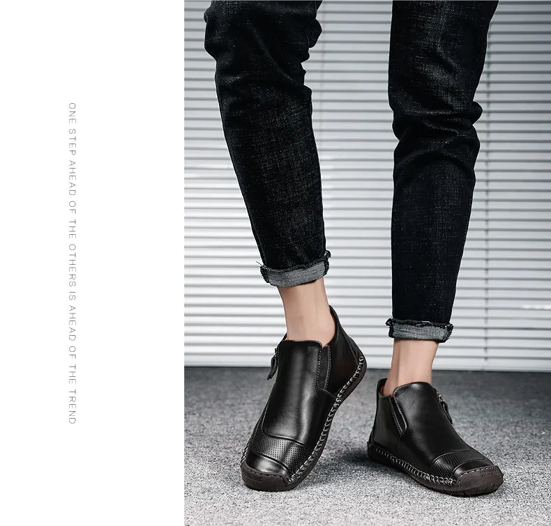 UEXIA, новые модные мужские ботинки ручной работы Зимние ботильоны из спилка высокого качества теплая плюшевая зимняя обувь на меху размера плюс 38-48