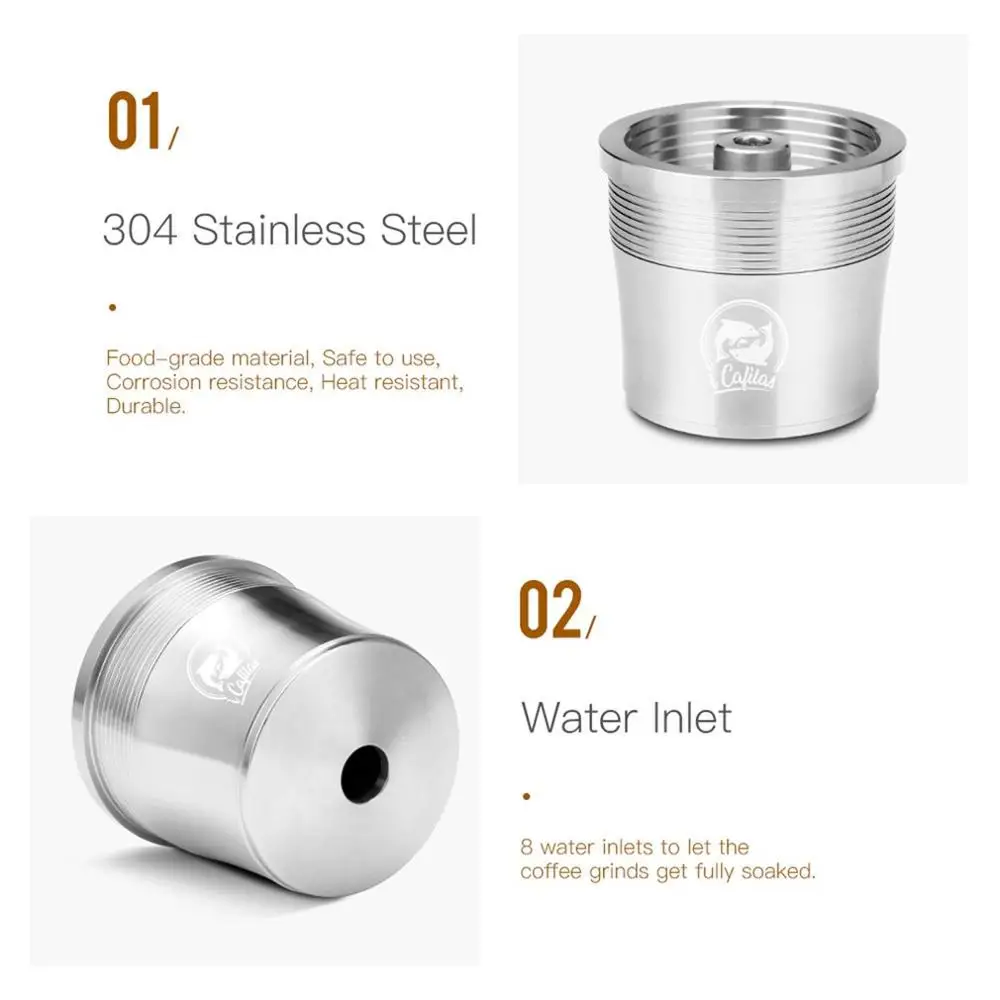 Stainless steel Refillable Coffee Capsule Pod Filter Dripper Tamper Compatible with illy Coffee Machine