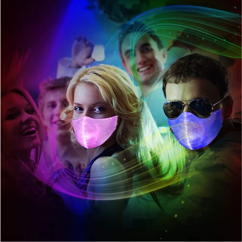 

2020 New Disco LED Anti Dust Mask 7 Color Changeable Luminous Mask USB Charge Masks for Break Dance DJ Music Party Halloween
