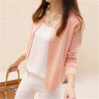 

springtime New style Cashmere Sweater Women Cardigan Female Knitted Coat Slim big yards Size tops short outerwear Sweaters