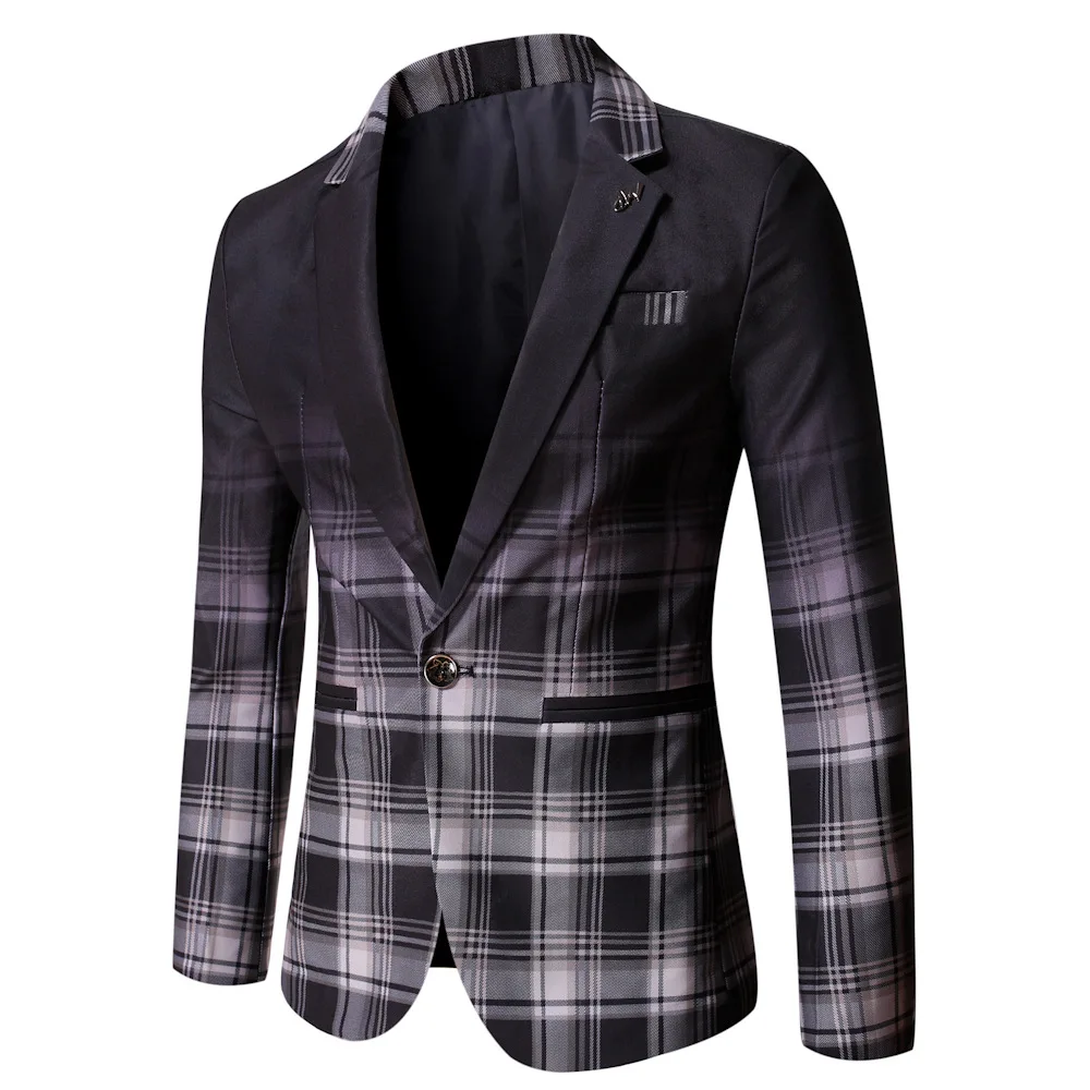 men blazer Suit Jacket Fashion Print Men Blazer  Slim Fit Casual Blazer Homme Coat Hip Hop Singer Flower Blazer men blazer