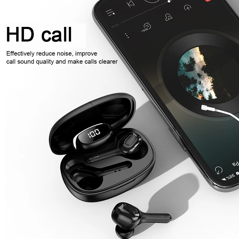 Bluetooth гарнитура, игровая гарнитура, беспроводные наушники, bluetooth наушники, наушники, fone de ouvido TWS Светодиодный дисплей питания