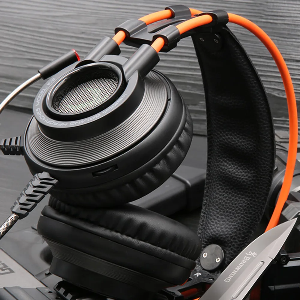 FINEBLUE Xiberia K9 Игровые наушники с микрофоном и светодиодной подсветкой для ноутбука