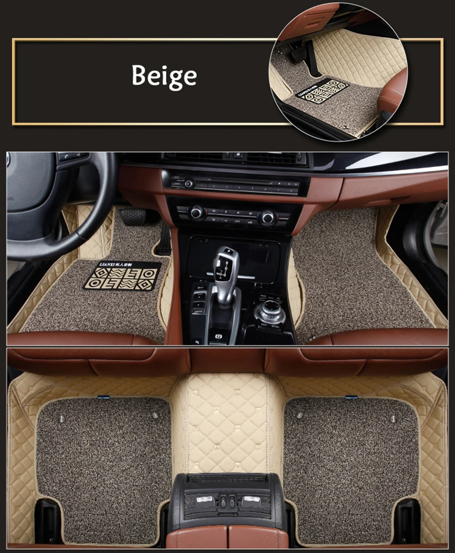 

Custom car car floor mats for Ford ford explorer 5 ecosport kuga focus mk2 fiesta mk7 Waterproof leather Anti-slip carpet