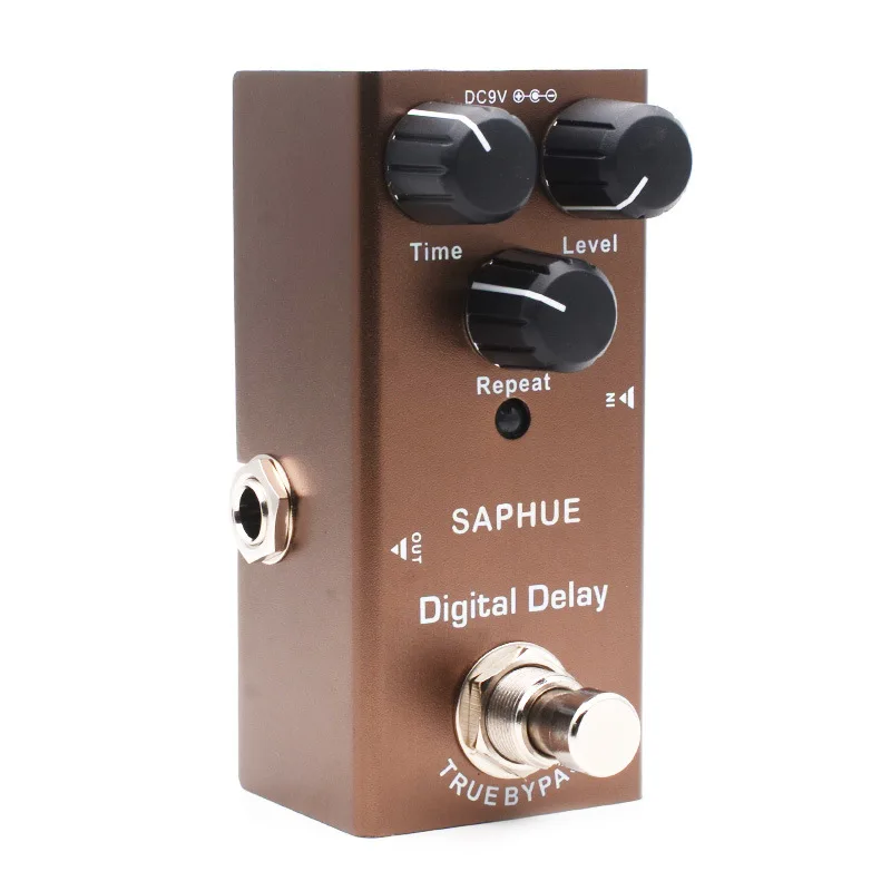 

Electric Guitar Digital Delay Pedal Time/Level/Repeat Knob Effect Pedal Mini Single Type DC 9V True Bypass
