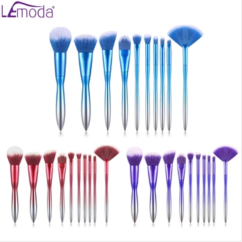

Lemoda Makeup Brushes Set 10pcs Colorful Plastic Handle Purple Blue Eyeshadow Eyebrow Powder Foundation CosmeticBeauty Tool