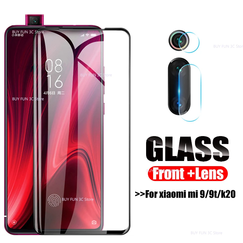 Capa protetora 2 em 1 para smartphones, vidro protetor 2 em 1, para xiaomi mi, 9t, cc9, k20, pro, protetor para câmera, tela, filme de vidro temperado para lentes para xiaomi mi cc9 mi9t k 20