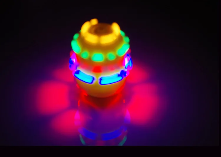 Гироскоп с мультяшным гироскопом светодиодный флэш-музыка капитан Футбол Спиннинг ночной пресс Запуск высокоскоростной вращающийся детские игрушки