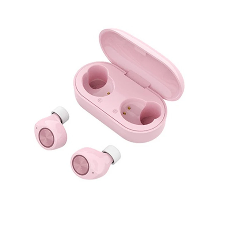 pink TW60 беспроводные наушники Bluetooth наушники спортивные бизнес наушники сенсорная кнопка дизайн гарнитура для iphone xiaomi samsung oppo - Color: pink