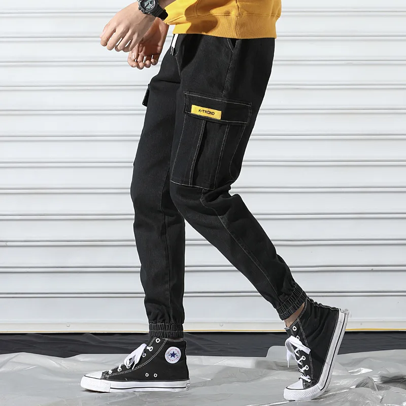 

Spring Cowboy Bib Overall Men's Teenager Lace-up Elastic Trend Japanese-style Retro Harem Pants Beam Leg Casual Pants