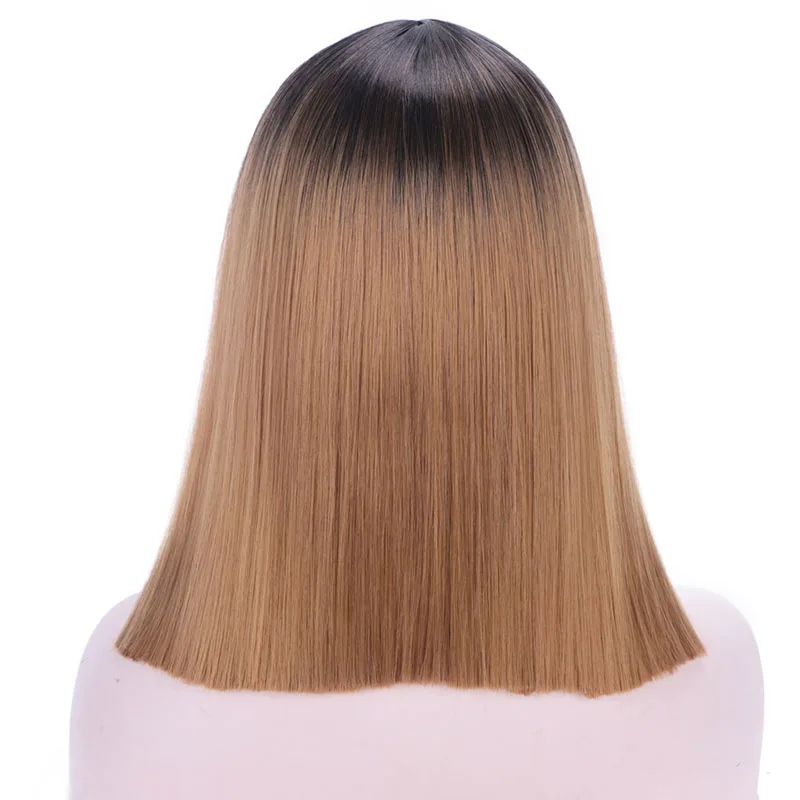 Aisi queens короткий прямой синтетический парик 14 ''Фиолетовый/Розовый/Блонд цвет тупые стриженые парики боб для женщин средняя часть натуральные волосы - Цвет: R2-30