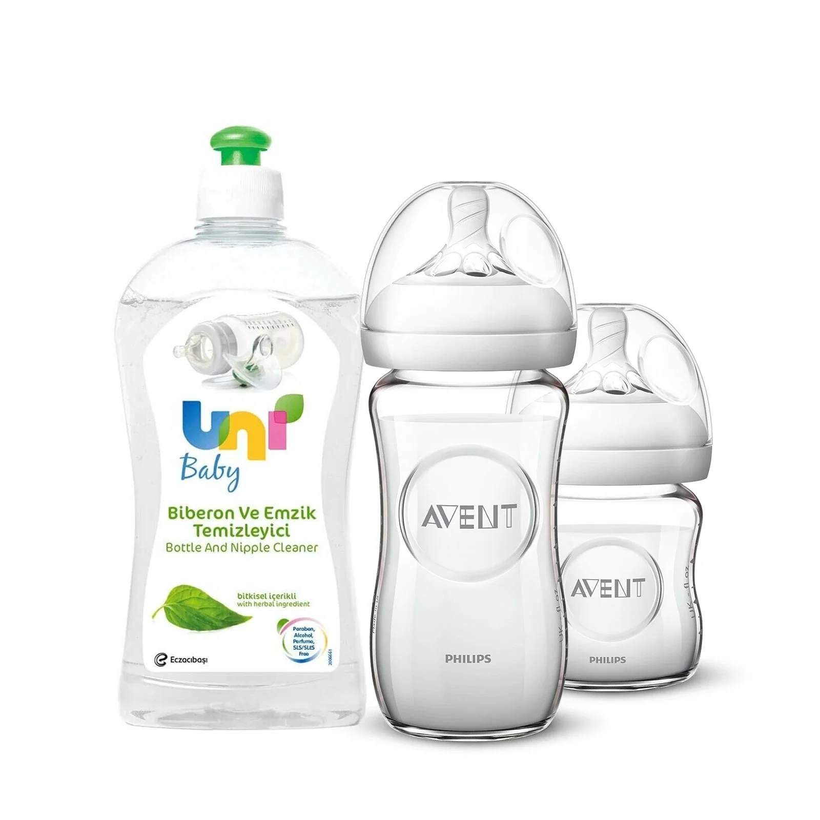 Philips Avent Bilateral Glass Baby Bottle Set 500 ml Cleaner Gift!