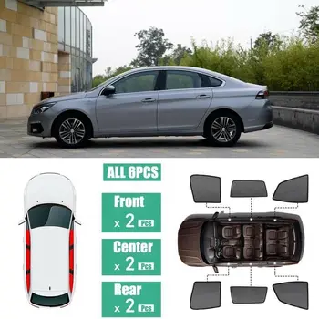 

For Peugeot 308 6Pcs Windows Sunshade UV Ray Protector Mesh Block Privacy Visor