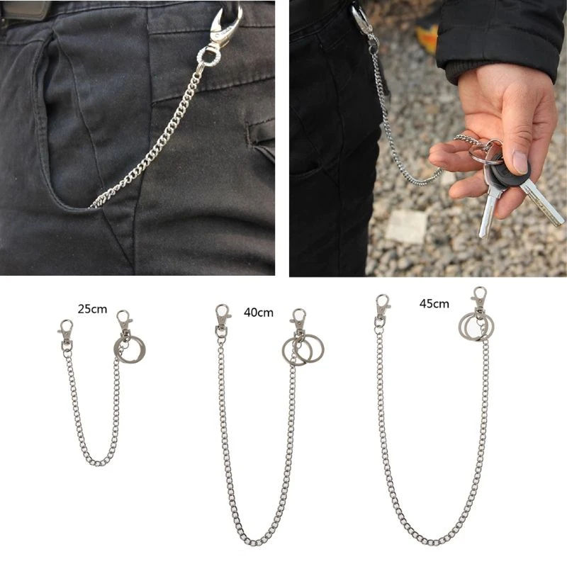 Hip Hop ceinture boucle chaîne sécurité voyage porte clés chaîne moto jean  porte clés | AliExpress